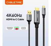 CABLETIME 4K60Hz câble HDMI vers USB C Signal Stable avec Console de jeu d'alimentation USB vers moniteur de Type C pour PS3/4/5 Switch Nintendo HDMI to USB C Cable