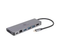 Gembird Station d'accueil A-CM-COMBO5-05 – USB-C 3.1, HDMI 4K, PD 87W, Lecteur de cartes, LAN 1GbE