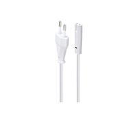 Cablexpert - Câble d'alimentation - Europlug (M) pour power IEC 60320 C7 - 250 V - 2.5 A - 1.8 m - blanc