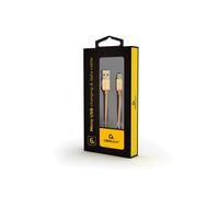 Cablexpert Câble USB 2.0 A vers Micro-B 1.8m Or, Connecteurs Métalliques, Finition Coton, Diamètre 4.5mm, RoHS