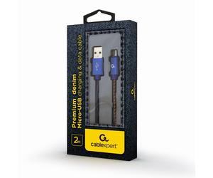 Cablexpert CC-USB2J-AMMBM-2M-BL câble USB USB 2.0 USB A Mini-USB B Bleu