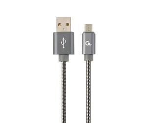 Cablexpert CC-USB2S-AMMBM-2M-BG câble USB USB 2.0 USB A Micro-USB B Gris