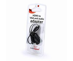 Cablexpert Gembird AB-HDMI-VGA-02 Adaptateur de câble VGA DB15 HDMI 19 Broches Noir - Adaptateur pour câble (VGA DB15, HDMI 19 Broches, mâle Connector/Female Connector, Noir)