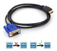 CABLING® 2m HDMI mâle vers VGA mâle D-sub HD 15 broches M-M Adaptateur connecteur câble pour écran PC LCD TV HD pour ordinateur