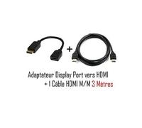 CABLING Adaptateur Display port/HDMI M/F + Cable HDMI 3 mètres