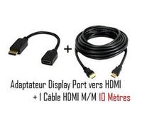 CABLING® Adaptateur Display port mâle vers HDMI Femelle + cable HDMi M/M 10 mètres