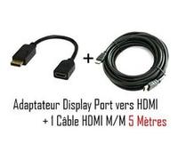 Connectique Audio / Vidéo GENERIQUE CABLING Adaptateur Displayport/HDMI Male/Femelle + cordon HDMi M/M 5 mètres