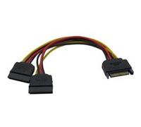 CABLING® Câble d'alimentation en Y SATA de 15 cm - Répartiteur / Splitter 1x SATA vers 2x SATA