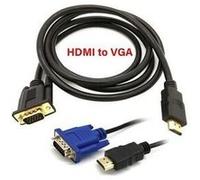 Cabling® cable hdmi vers vga 1080p actif hdtv (mâle vers mâle), 2m, couleur noir convertisseur pc, moniteur, projecteur, hdtv, xbox et plus