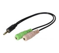 CABLING® Câble pour séparateur de casque 4 broches de 3,5 mm vers 2 x 3 broches de 3,5 mm F/M G