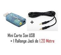 CABLING® Carte son externe en clé USB 2.0 + cable jack M/M 1.2M G