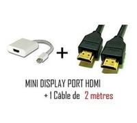 CABLING® Cordon Mini Displayport Mâle / HDMI Femelle + Câble HDMI 2 mètres