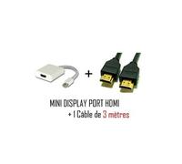 CABLING® Pack Câble Adaptateur Connexion Mini Displayport Vers Hdmi Pour Apple Mac / Macbook / Pro / Air + cable HDMI 3 mètres