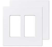 Cablix Lot de 2 plaques murales sans vis, double passage, 2 ports, blanc, polycarbonate, taille standard, à visser