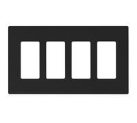 Cablix Plaque murale sans vis, 4 ports, noir, polycarbonate, 25,4 x 15,2 cm, finition unie, configuration unique, à visser