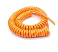Cabluandry Câble électrique en polyuréthane orange spiralé 17 AWG à 3 conducteurs, 1 mm², résistant au froid, souple et tendu Câble élastique(Stretch 18 Meters)