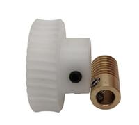 Cabluandry Engrenage à vis sans fin en laiton, Module 0.5, rapport de vitesse 1:20, engrenage de Turbine POM, trou intérieur de 3mm, tige à vis sans fin 0.5M 20T, 1 jeu Position(3mm bore)