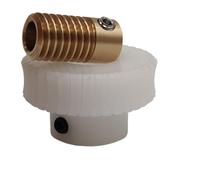 Cabluandry Engrenage à vis sans fin en plastique, Module 0.5, 25 dents, avec tige à vis sans fin en laiton de 0.5M, rapport 1:25, 3mm, 4mm, 5mm, 6mm, alésage, Turbine, 1 pièce Position(6mm bore)