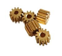 Cabluandry Lot de 5 pignons plats en cuivre, alésage de 0,78 mm, dents droites, module 0,3, module 0,4, engrenage 0,8 mm, ajustement serré, arbre moteur Droite(0.3M 8T 4mm high)