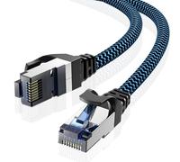 CABNEER Cable Ethernet 2M, Câbles Ethernet Cat 8 Réseau RJ45 Haut Débit 40Gbps 2000MHz Nylon Tressé Double Blindage Rallonge Ethernet Cat 8 Compatible avec Routeur Modem Décodeur TV