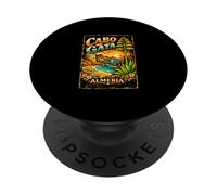 Cabo de Gata Espagne, Design Vintage Côte Méditerranéenne PopSockets PopGrip Adhésif