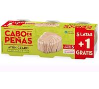 Cabo de Peñas Atún Claro en Aceite de Oliva, Pack de 2 x (5+1 Gratis) Boîtes de 52g, 6 Boîtes au Prix de 5