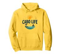 Cabo Life : Tropical Beach Vacation Sunset Logo Sweat à Capuche, Unisexe pour Adultes, Citron, M