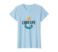 Cabo Life : Tropical Beach Vacation Sunset Logo T-Shirt, Femme, Bleu Céleste, 3XL