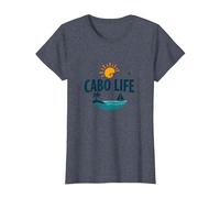 Cabo Life : Tropical Beach Vacation Sunset Logo T-Shirt, Femme, Bleu Chiné, 3XL