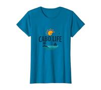 Cabo Life : Tropical Beach Vacation Sunset Logo T-Shirt, Femme, Saphir, S