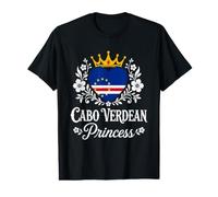 Cabo Verdean Princess Cabo Verde Flag Cabo Verdean Girl T-Shirt Graphique avec Valeur