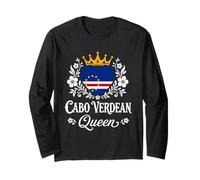 Cabo Verdean Queen Cabo Verde Flag Proud Cabo Verdean Woman Manche Longue