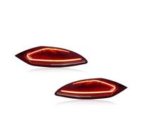 Cabochon Feux Arrière Pour Panamera 2010-2013 LED feu arrière voiture feux Animation démarrage scintillement d'eau qui coule feux arrières(Red)
