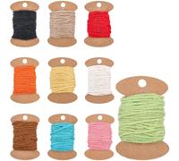CABODYALS 10 pièce de 100 m de Ficelle de Jute Colorée Mélange de Ficelle Décorative Longue en Chanvre Multicolore Ficelle Fine et Résistante pour Accessoires de Vêtements et Décoration de Cadeaux.
