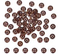 CABODYALS 100 Bouton Rond en Bois Marron de 4mm 10 Trous Forme Plate Classique Naturel Petit Solide avec Boîte pour Couture Artisanat Vêtements Tricot Scrapbooking Embellissements