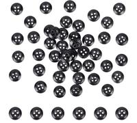 CABODYALS 100 Bouton Rond Plat en Bois Noir 4 Trous 10mm Classique Naturel Petit Solide en Vrac avec Boîte pour Couture Artisanat Vêtements Tricot Scrapbooking