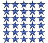 CABODYALS 100 pièce de 3cm Bleu Foncé 5 étoiles Appliques Mini Pentagramme Brodé Thermocollant Sur Patchs Petit Patch Solide à Coudre en Vrac pour la Couture la Fabrication de Vêtements Artisanaux Ves