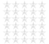 CABODYALS 100 pièce de 3cm de Patchs Brodés Blancs 5 étoiles Petit Patch de Réparation à Repasser en Pentagramme Mini Patch Solide à Coudre en Vrac pour la Couture la Fabrication de Vêtements D'Artisa