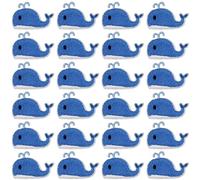 CABODYALS 100 Pièces Patchs Thermocollants en Forme de Baleine Bleue Patch à Coudre Animal Océan Écusson Brodé Appliqués à Repasser Broderie pour Couture Vêtements Jeans Chapeau Sac à Dos Bricolage