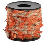 CABODYALS 10M 6MM Corde de Chanvre à Feuilles Artificielle Rouge Cordon Rotin Ficelle de Toile de Jute Ruban de Vigne Orange Décoratif pour Maison Jardin Fête Mariage Décoration Guirlande Artisanat