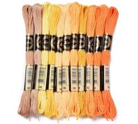 CABODYALS 11 Écheveau 88M Fil à Broder Jaune Dégradé 6 Brins en Polyester Kit de Fils Broderie Bracelets Brésiliens D'amitié Orange Idéal pour Couture à La Main Point de Croix Tricot Loisirs Créatifs