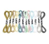 CABODYALS 12 Écheveau Fil à Broder Métallique Scintillant Multicolore 6 Brins en Polyester Ficelle Macramé Paillettes Bracelet Brésiliens Fils Broderie Point de Croix pour Couture Artisanat Bricolage