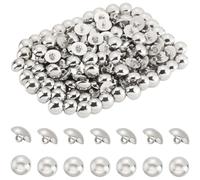 CABODYALS 150 bouton à Tige Argentée Vintage Demi Rond en Forme de Champignon pour Manteaux en Laine Boutons en Métal et Résine Acrylique pour la Couture la Fabrication de Vêtements Manteaux Robes Art