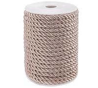 CABODYALS 17.3M 5mm Kaki Graduation Honor Corde Ficelle Tressée Corde Décorative 3 Plis Nylon Soie Garniture Fil de Noël Cordon Satin Cordons pour Artisanat de Fixation à la Main Tapisserie Rideau Rem