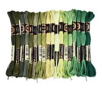 CABODYALS 18 Écheveau 144M Fil à Broder Vert Dégradé 6 Brins en Polyester Ficelle Bracelets Brésiliens D'amitié Fils Broderie en Vrac Mélange à Coudre pour Point de Croix Crochet Bricolage Artisanat