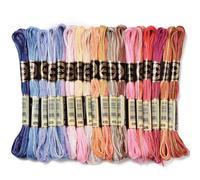 CABODYALS 18 écheveau 6 brins 144M Fil Bracelets Brésiliens Crochet Polyester Dégradé Crewel Fils au Point de Croix Arc en Ciel Fil à Broder en Vrac pour Couture à la Main Sachets Glands Coussins