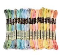 CABODYALS 18 écheveau de 144M de Fils à Broder Bracelet Brésilien Point de Croix de Couleur Arc en Ciel 6 brins de Broderie Fil Crochet en Polyester Coloré pour la Couture la Fabrication Accessoires