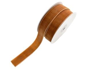 CABODYALS 2 rouleau de Ruban de Velours Marron de 20 m et 1{6} cm en Cuivre Doux Simple Face Vintage en Tissu Solide Rouleaux avec Bobine pour la Couture la Fabrication D'Artisanat L'Emballage de Cade