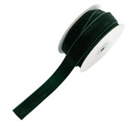 CABODYALS 2 rouleau de Ruban de Velours Vert Foncé de 20 m 1{6} cm Doux Simple Face Vintage en Tissu Solide Rouleaux avec Bobine pour Emballage Cadeau Invitations de Mariage Décoration de Gâteaux Bric