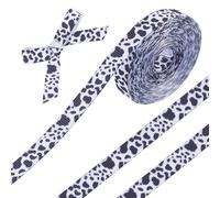 CABODYALS 2 Rouleau de Ruban Imprimé Animal de 9.14 m et 10mm en Polyester Fin Noir et Blanc pour la Couture la Fabrication de Couronnes de guirlandess D'Emballages Cadeaux de Décoration Intérieure